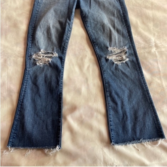 MOTHER- Hustler Ankle Fray Distressed Jeans in Song of The Cowboys Size 24 - Picture 5 of 12